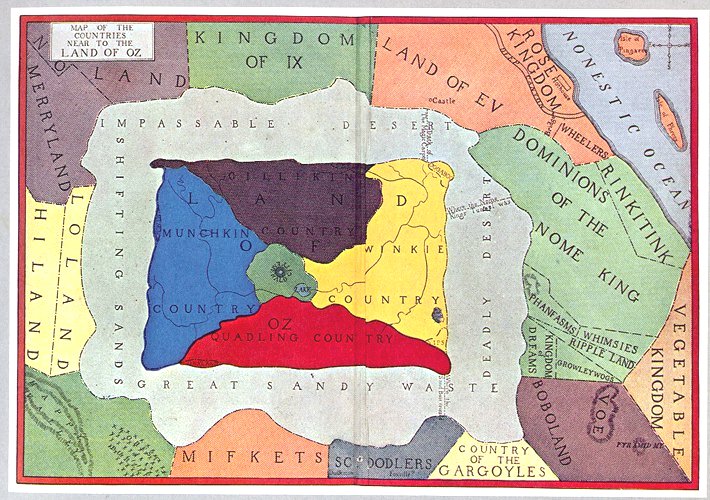 The first published map of the countries near Oz